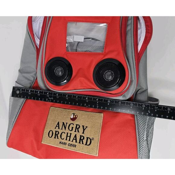 Angry Orchard Hard Cider Red Can Soft Cooler Backpack W/ Speakers - Picture 6 of 6